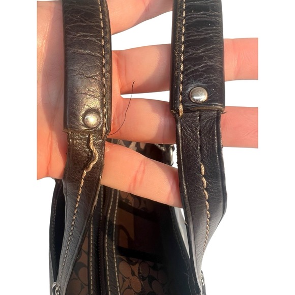 Coach Chelsea Heritage Brown & Black Coated Leather Satchel F15132 +WALLET *READ - Picture 4 of 16